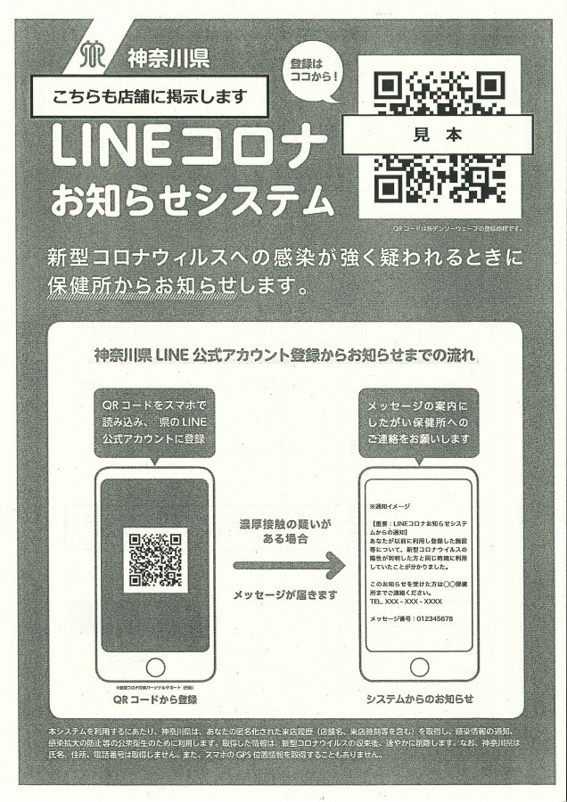 神奈川県庁 自店対応 感染防止対策取組書 ｌｉｎｅコロナお知らせシステム Zangiri Web 神奈川県理容生活衛生同業組合